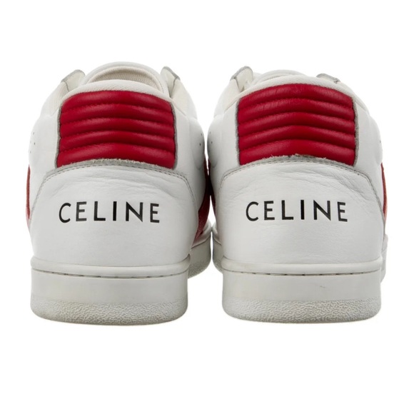 Celine CT-02 Mid Sneaker W/Scratch - Color: Optic White / Bright Red - Picture 7 of 8